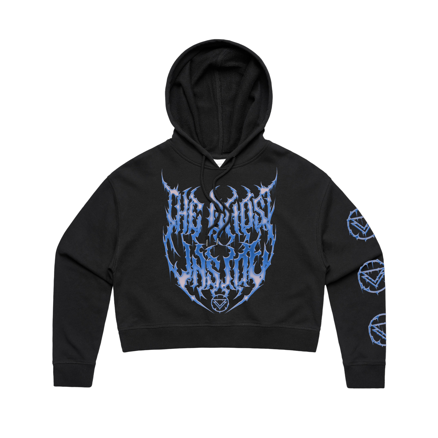 Death Metal Crop Hoodie (Black)